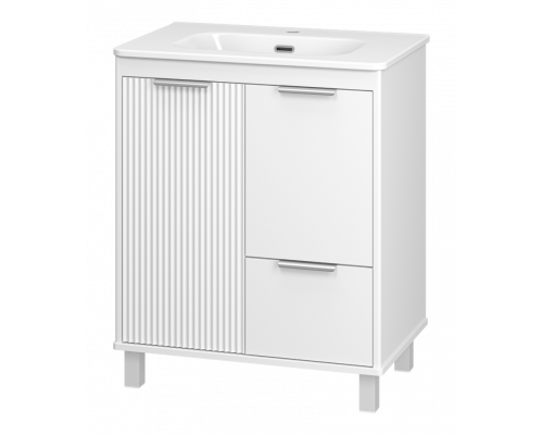 РИСАКА белая - 70 Тумба напольная 2 дв. 1 ящ. мат. эмаль / раковина