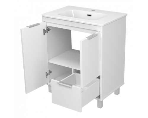 РИСАКА белая - 70 Тумба напольная 2 дв. 1 ящ. мат. эмаль / раковина