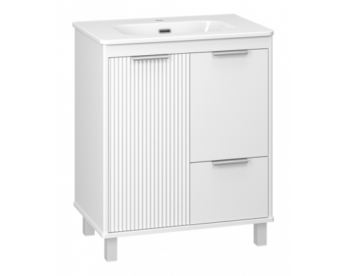 РИСАКА белая - 70 Тумба напольная 2 дв. 1 ящ. мат. эмаль / раковина