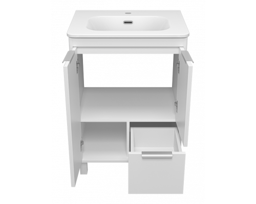 РИСАКА белая - 60 Тумба напольная 2 дв. 1 ящ. мат. эмаль / раковина
