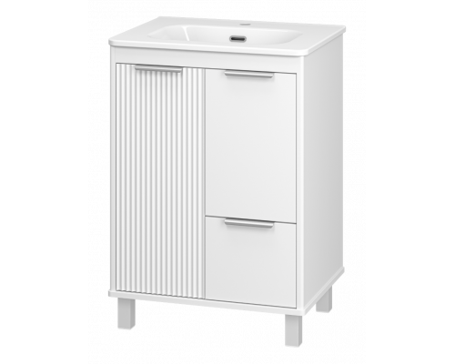 РИСАКА белая - 60 Тумба напольная 2 дв. 1 ящ. мат. эмаль / раковина