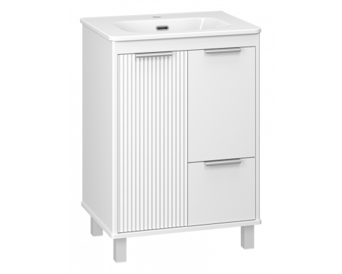РИСАКА белая - 60 Тумба напольная 2 дв. 1 ящ. мат. эмаль / раковина