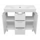 РИСАКА белая -100 Тумба напольная 2 дв. 3 ящ. мат. эмаль / раковина