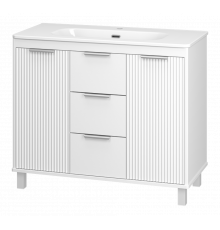 РИСАКА белая -100 Тумба напольная 2 дв. 3 ящ. мат. эмаль / раковина