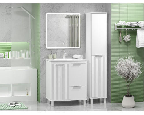 РИСАКА белая - 70 Тумба напольная 2 дв. 1 ящ. мат. эмаль / раковина