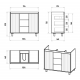 РИСАКА белая -100 Тумба напольная 2 дв. 3 ящ. мат. эмаль / раковина