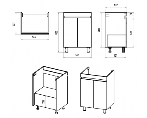 Майна - 60 тумба прямая, ПВХ сливки / раковина