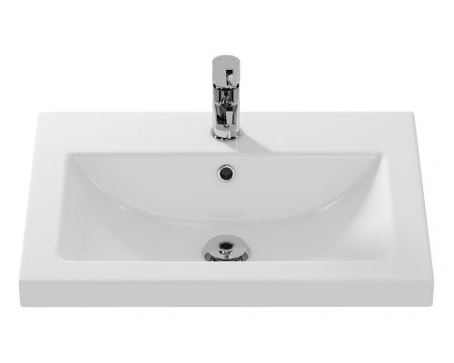 Майна - 60 тумба прямая, ПВХ сливки / раковина