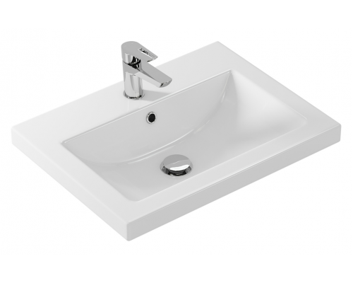 Майна - 60 тумба прямая, ПВХ сливки / раковина