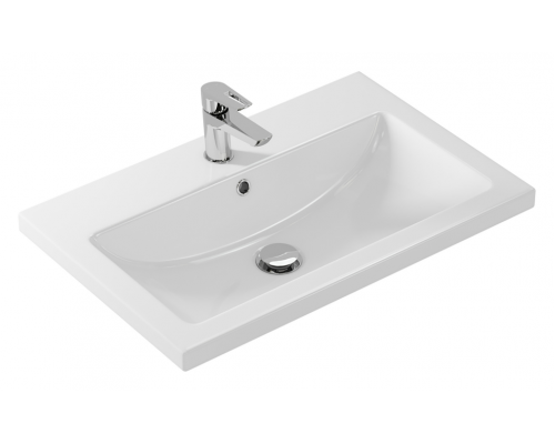 Майна - 70 тумба прямая, ПВХ графит / раковина