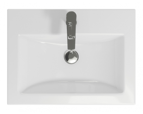 Майна - 60 тумба прямая, ПВХ графит / раковина