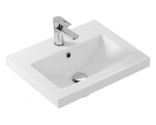 Майна - 50 тумба прямая, ПВХ графит / раковина