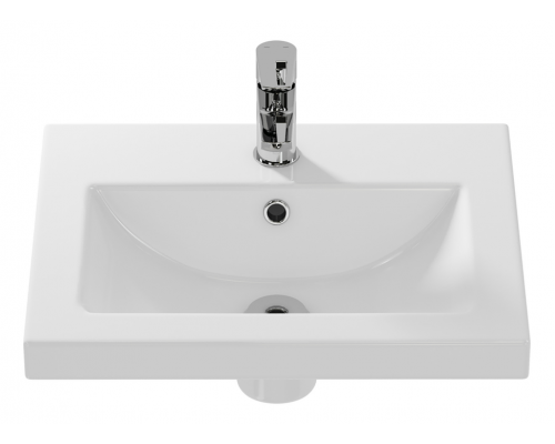 Майна - 50 тумба прямая, ПВХ графит / раковина