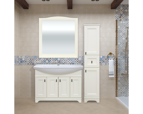 Купить Лувр -105 Тумба напольная, слоновая кость / раковина в магазине сантехники Santeh-Crystal.ru