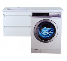 Фостер - 55 Тумба подвесная с 2 ящ. под стиральную машину, белая / раковина левая