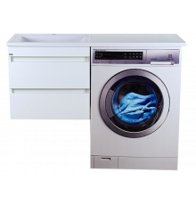 Фостер - 55 Тумба подвесная с 2 ящ. под стиральную машину, белая / раковина левая