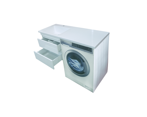 Заказать Фостер - 55 Тумба подвесная с 2 ящ. под стиральную машину, белая / раковина левая в магазине сантехники Santeh-Crystal.ru