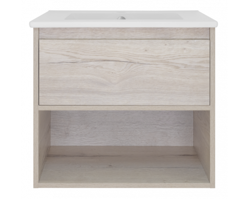 Купить Дунай - 60 Тумба подвесная с 1 ящиком и нишей (цвет Дуб белый) / раковина в магазине сантехники Santeh-Crystal.ru