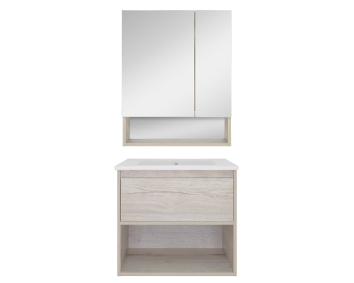 Купить Дунай - 60 Тумба подвесная с 1 ящиком и нишей (цвет Дуб белый) / раковина в магазине сантехники Santeh-Crystal.ru