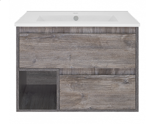 Приобрести Темза - 75 Тумба подвесная с 2 ящиком и нишей (цвет Сосна Пасадена) / раковина в магазине сантехники Santeh-Crystal.ru