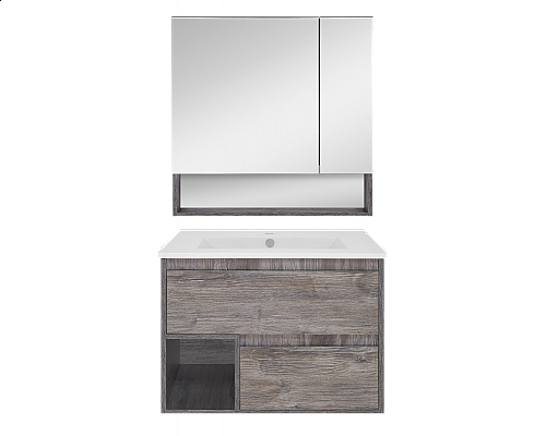 Приобрести Темза - 75 Тумба подвесная с 2 ящиком и нишей (цвет Сосна Пасадена) / раковина в магазине сантехники Santeh-Crystal.ru