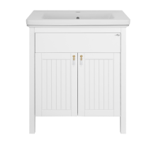 Адель - 60 Тумба прямая белая эмаль / раковина