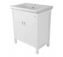 Адель - 70 Тумба прямая белая эмаль / раковина