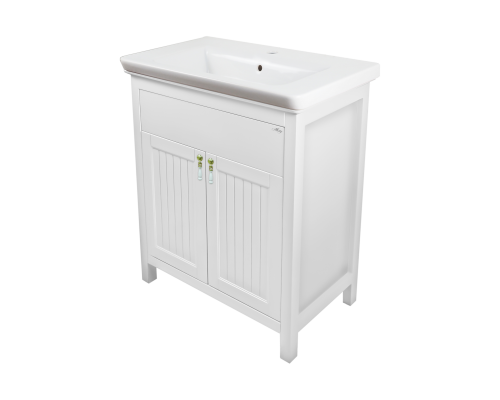 Купить Адель - 80 Тумба прямая белая эмаль / раковина в магазине сантехники Santeh-Crystal.ru