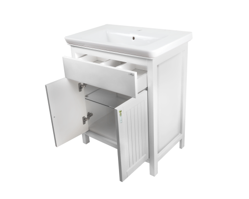 Купить Адель - 80 Тумба прямая белая эмаль / раковина в магазине сантехники Santeh-Crystal.ru