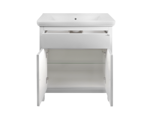 Купить Адель - 80 Тумба прямая белая эмаль / раковина в магазине сантехники Santeh-Crystal.ru