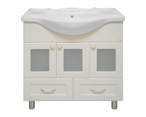 Приобрести Латте - 85 тумба с 2 ящ. бежевая эмаль / раковина в магазине сантехники Santeh-Crystal.ru