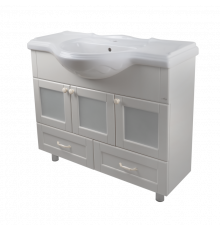 Латте -105 тумба с 2 ящ. бежевая эмаль / раковина