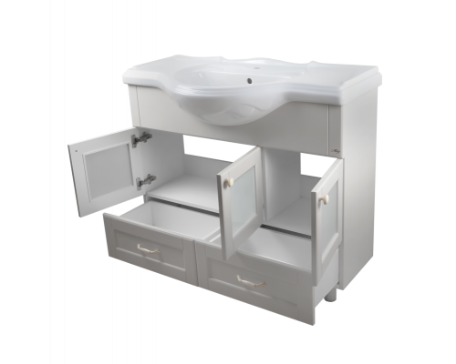 Купить Латте -105 тумба с 2 ящ. бежевая эмаль / раковина в магазине сантехники Santeh-Crystal.ru