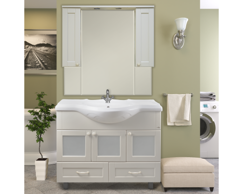 Купить Латте -105 тумба с 2 ящ. бежевая эмаль / раковина в магазине сантехники Santeh-Crystal.ru