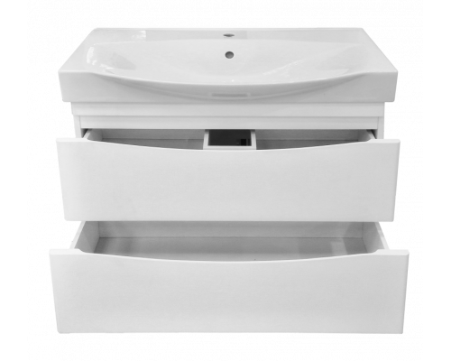 Заказать Элвис - 85 Тумба напольная с 2 ящ. белая эмаль / раковина в магазине сантехники Santeh-Crystal.ru