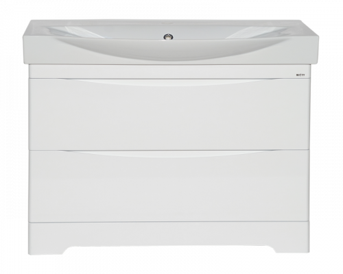 Купить Элвис -105 Тумба напольная с 2 ящ. белая эмаль / раковина в магазине сантехники Santeh-Crystal.ru