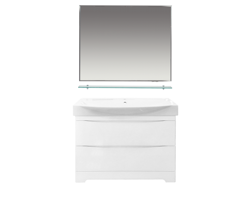 Купить Элвис -105 Тумба напольная с 2 ящ. белая эмаль / раковина в магазине сантехники Santeh-Crystal.ru