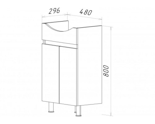 Купить Элегия - 55 Тумба напольная / раковина в магазине сантехники Santeh-Crystal.ru