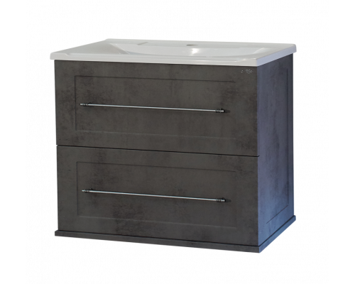 Приобрести Марта - 60 Тумба подвесная 2 ящ. темный бетон / раковина в магазине сантехники Santeh-Crystal.ru