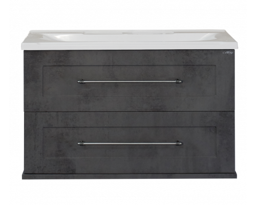 Купить Марта - 80 Тумба подвесная 2 ящ. темный бетон / раковина в магазине сантехники Santeh-Crystal.ru