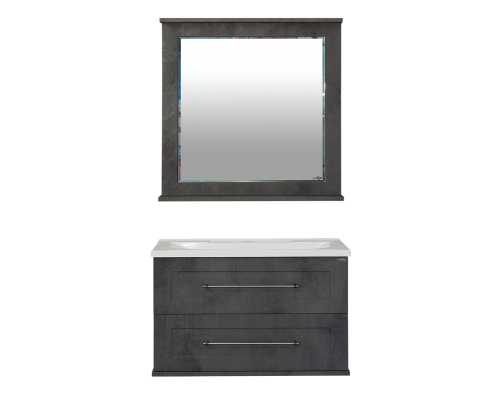 Купить Марта - 80 Тумба подвесная 2 ящ. темный бетон / раковина в магазине сантехники Santeh-Crystal.ru