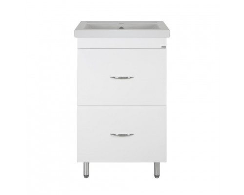 Купить Фостер - 50 Тумба напольная с 2 ящ. белая / раковина в магазине сантехники Santeh-Crystal.ru