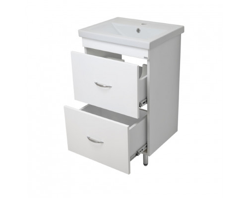 Купить Фостер - 50 Тумба напольная с 2 ящ. белая / раковина в магазине сантехники Santeh-Crystal.ru