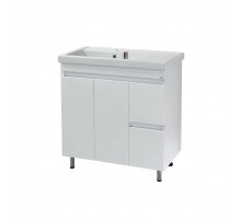 Фостер - 80 Тумба напольная с 2 ящ. "правое крыло" белая / раковина