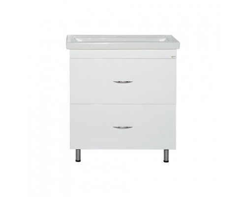 Купить Фостер - 70 Тумба напольная с 2 ящ. белая / раковина в магазине сантехники Santeh-Crystal.ru