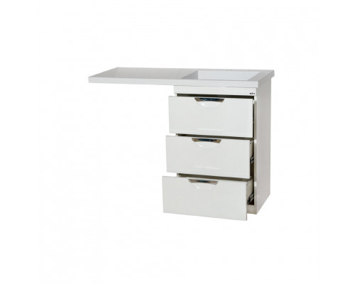 Приобрести Куба - 50 Тумба 3 ящ. под стиральную машину белая эмаль  / раковина правая в магазине сантехники Santeh-Crystal.ru