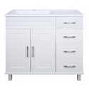 Купер - 90 Тумба напольная с 4 ящ. левая белая / раковина