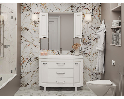 Заказать Терра -110 Тумба белая с 3 ящ. / раковина в магазине сантехники Santeh-Crystal.ru