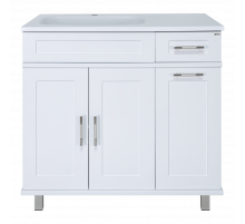 Купер - 90 Тумба напольная с Б/К левая белая / раковина