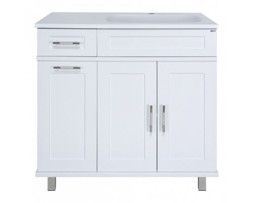 Купить Купер - 90 Тумба напольная с Б/К правая белая / раковина в магазине сантехники Santeh-Crystal.ru